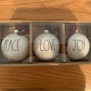 Rae Dunn “Peace, Love, Joy” Christmas Ornaments